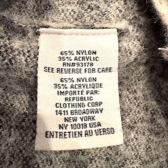 Magaschoni Houndstooth Sweater Coat Faux Fur Medium Black White - Picture 14 of 16